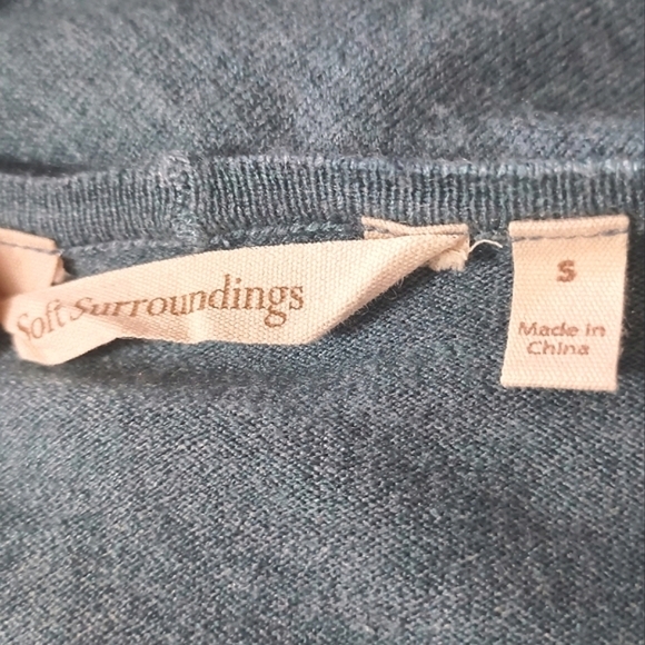 Soft Surroundings Crop Cardigan in Teal Size Small - Picture 5 of 8